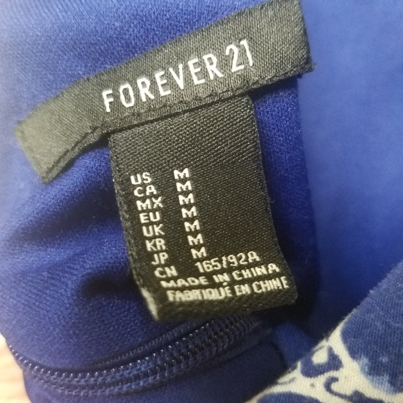 FOREVER 21 BLUE AND WHITE  SIZE M DRESS - Picture 5 of 6